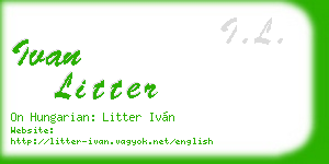 ivan litter business card